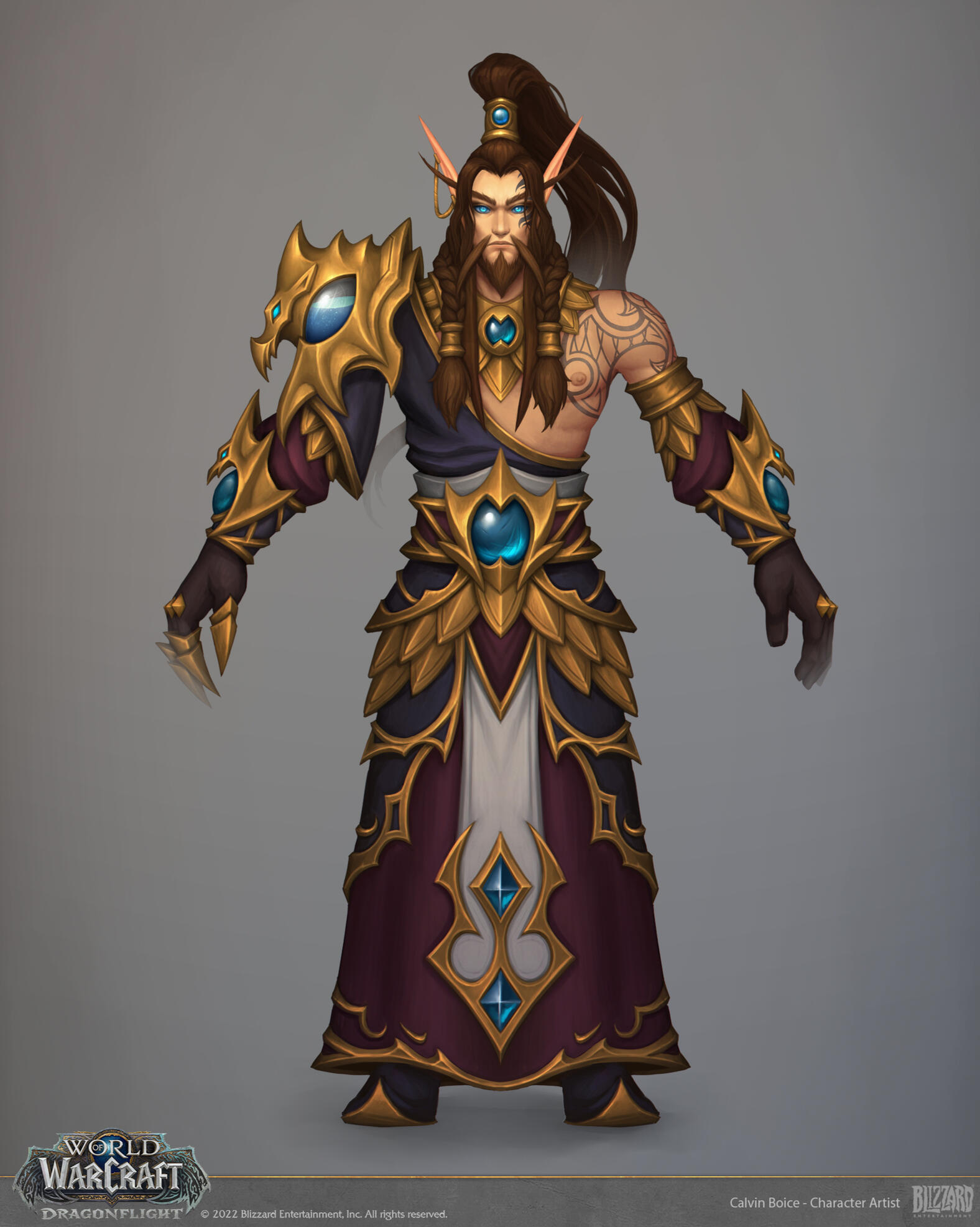 Concept art for updated Nozdormu in World of Warcraft: Dragonflight