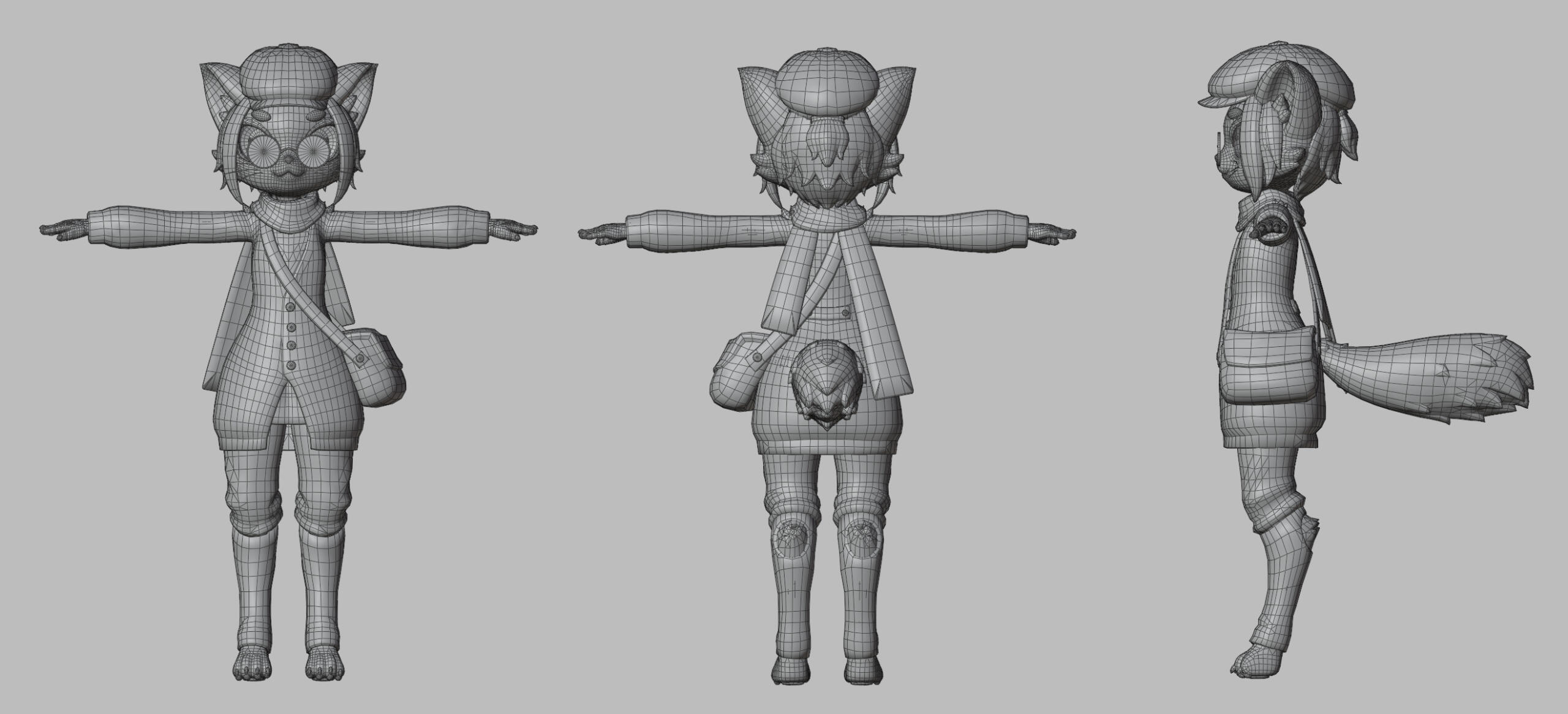 Hi-Poly Mori Kei Wireframe